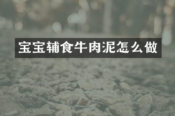 宝宝辅食牛肉泥怎么做