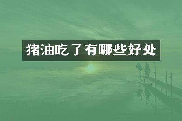 猪油吃了有哪些好处