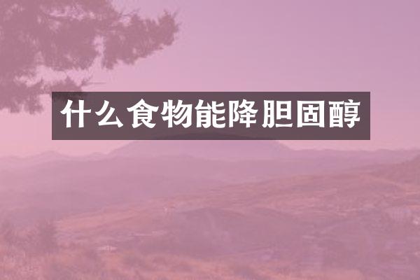 什么食物能降胆固醇