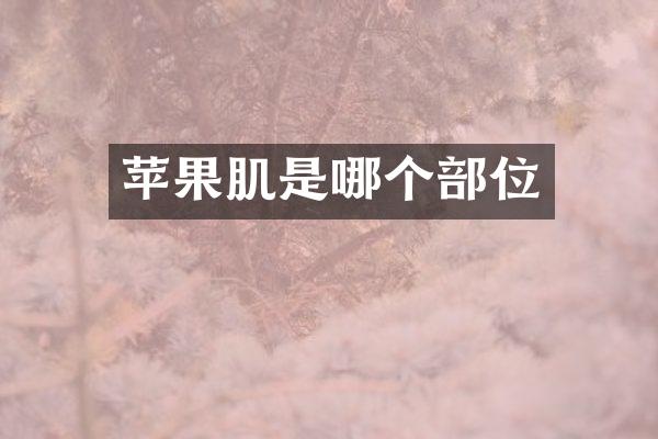 苹果肌是哪个部位