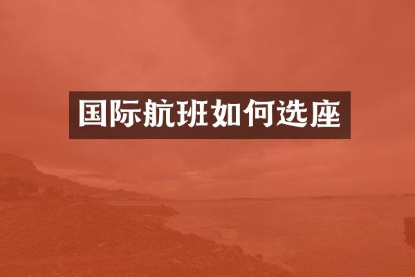 国际航班如何选座