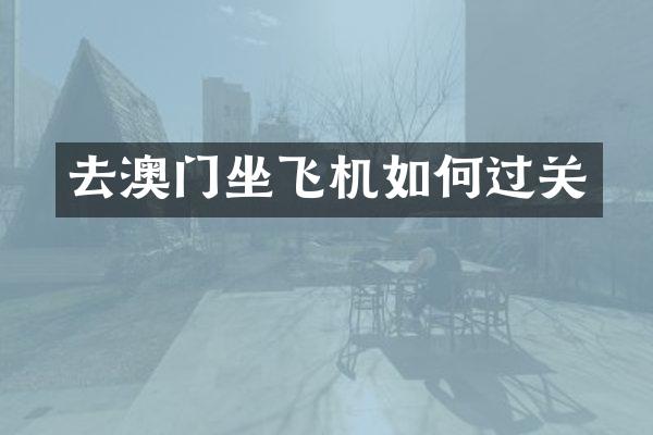 去澳门坐飞机如何过关