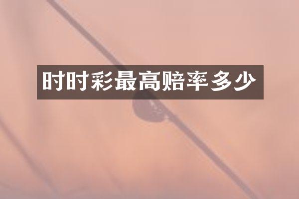 时时彩最高赔率多少