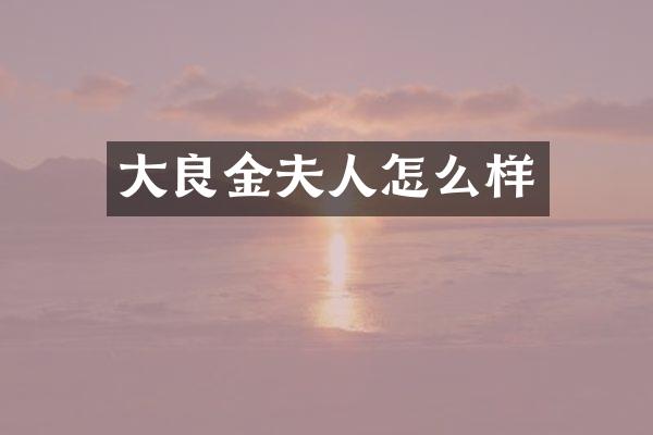 大良金夫人怎么样