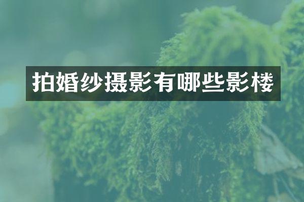 拍婚纱摄影有哪些影楼
