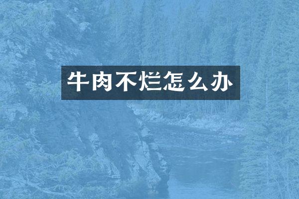 牛肉不烂怎么办