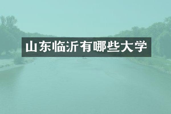 山东临沂有哪些大学