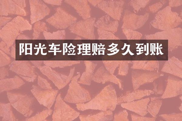 阳光车险理赔多久到账