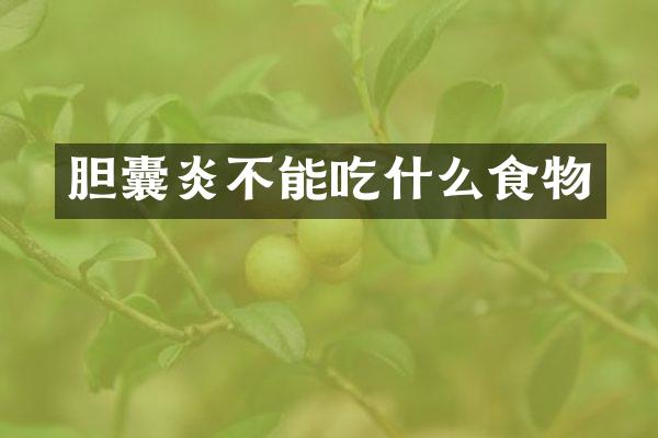 胆囊炎不能吃什么食物