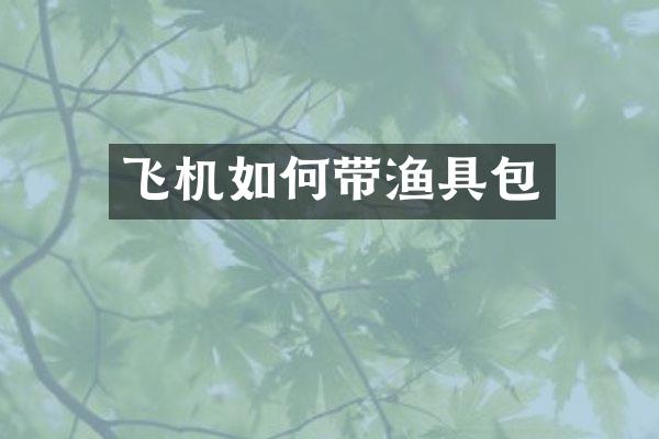 飞机如何带渔具包