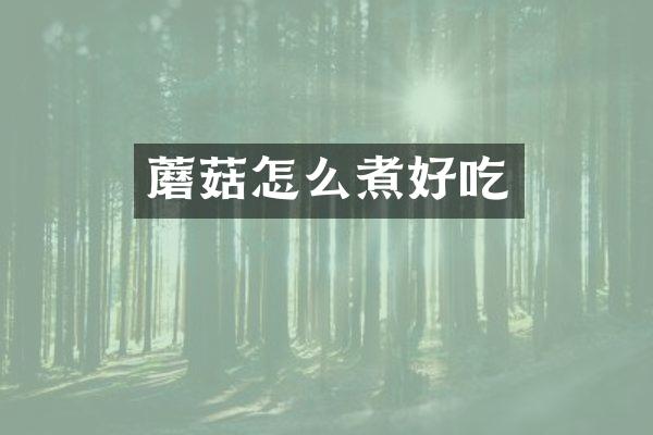 蘑菇怎么煮好吃