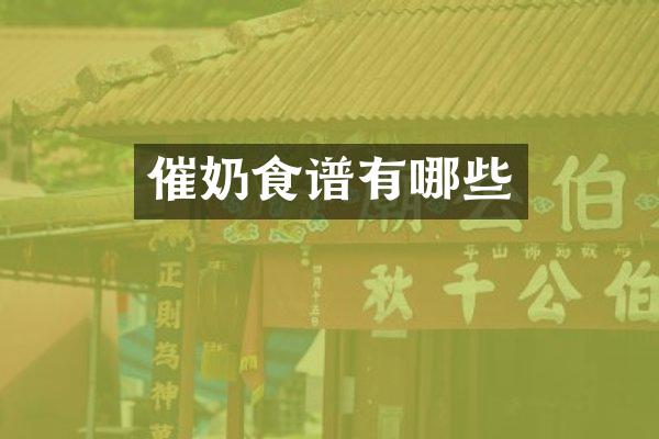 催奶食谱有哪些