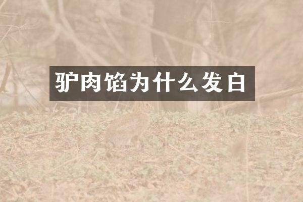 驴肉馅为什么发白