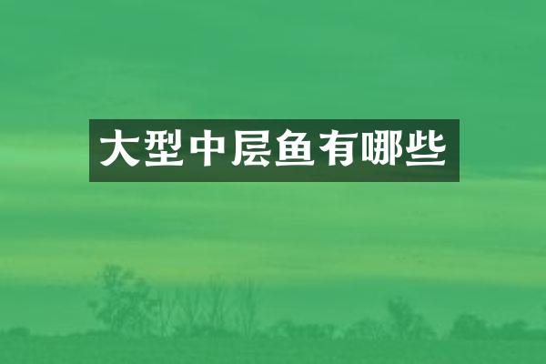 大型中层鱼有哪些