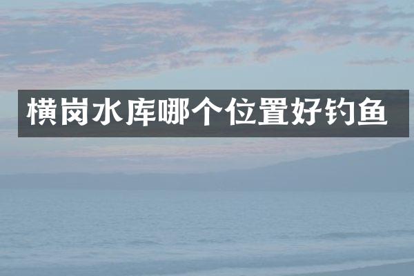 横岗水库哪个位置好钓鱼