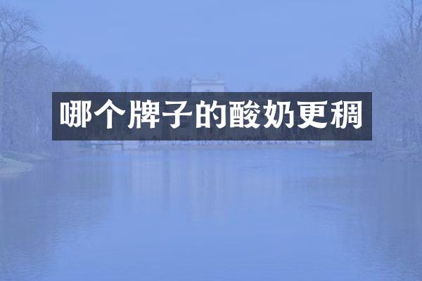 哪个牌子的酸奶更稠