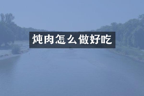 炖肉怎么做好吃