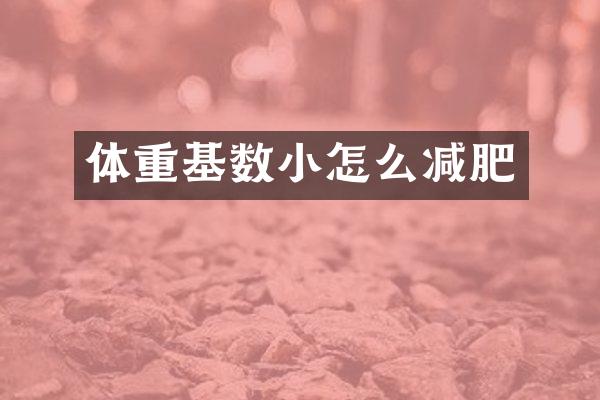 体重基数小怎么减肥