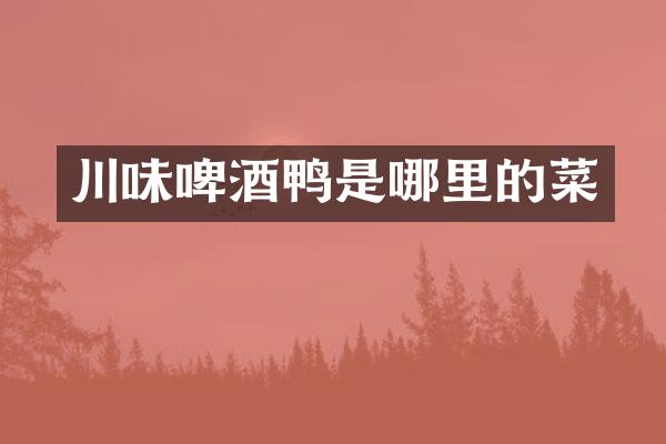 川味啤酒鸭是哪里的菜