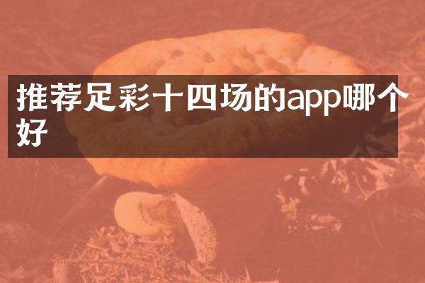 推荐足彩十四场的app哪个好