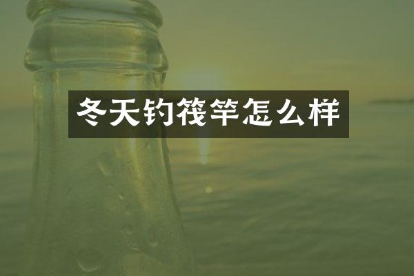 冬天钓筏竿怎么样