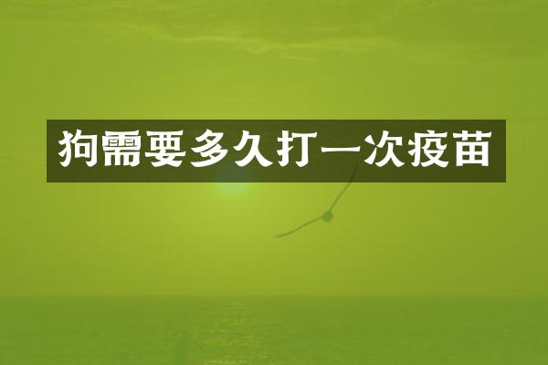 狗需要多久打一次疫苗
