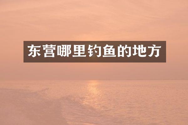 东营哪里钓鱼的地方
