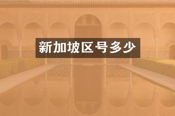 新加坡区号多少