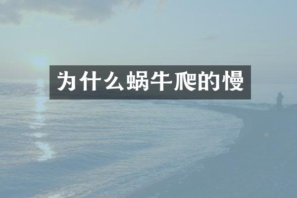 为什么蜗牛爬的慢