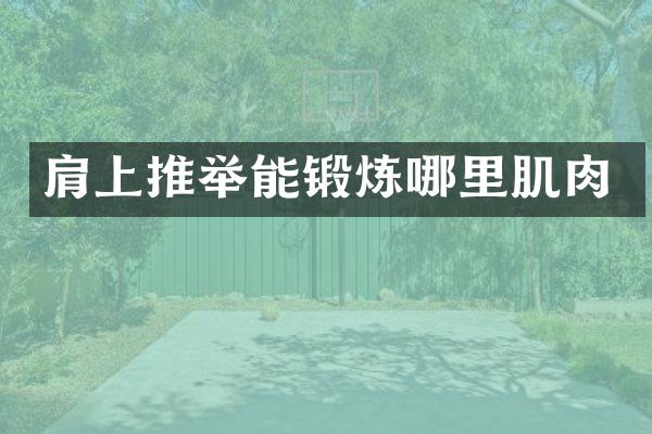 肩上推举能锻炼哪里肌肉