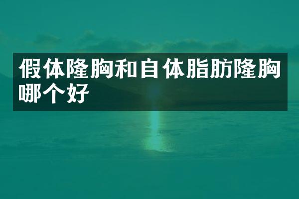 假体隆胸和自体脂肪隆胸哪个好