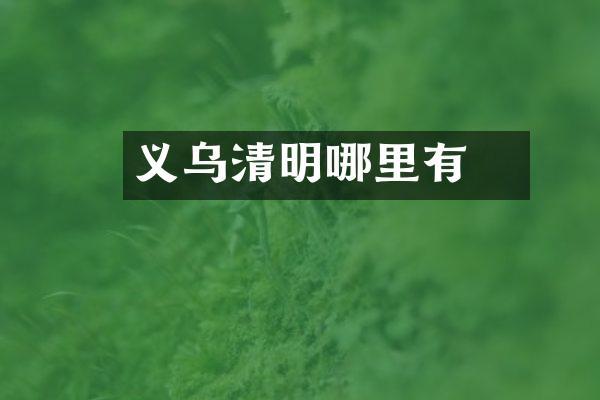 义乌清明粿哪里有
