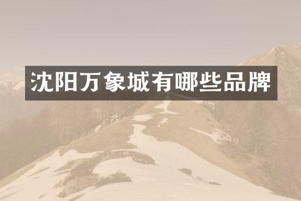 沈阳万象城有哪些品牌