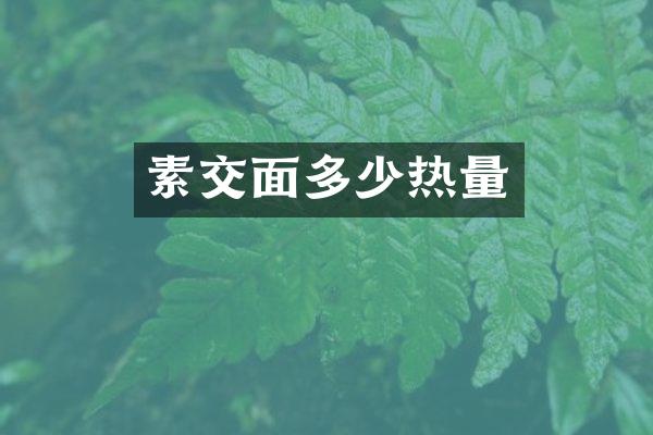 素交面多少热量