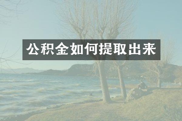 公积金如何提取出来
