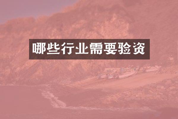 哪些行业需要验资