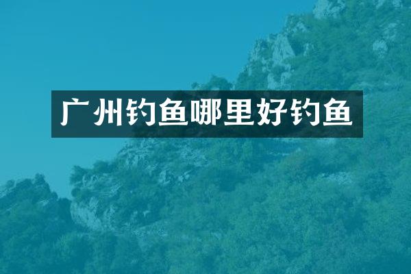 广州钓鱼哪里好钓鱼