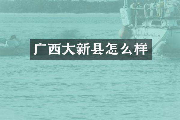广西大新县怎么样