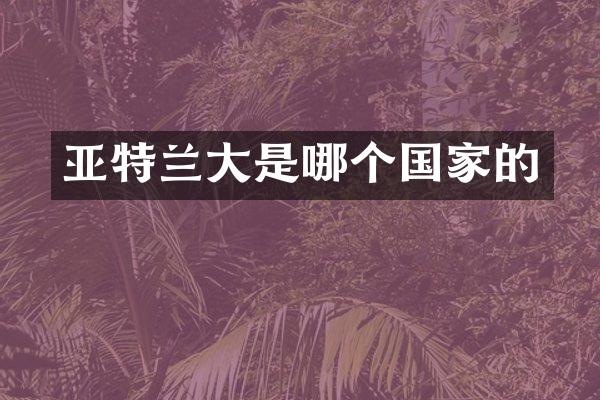 亚特兰大是哪个国家的