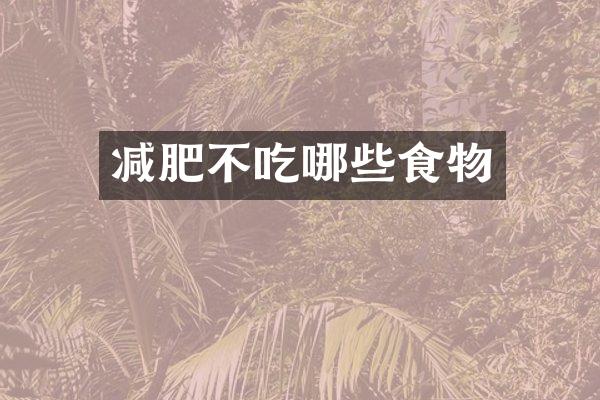 减肥不吃哪些食物