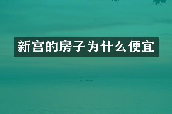 新宫的房子为什么便宜