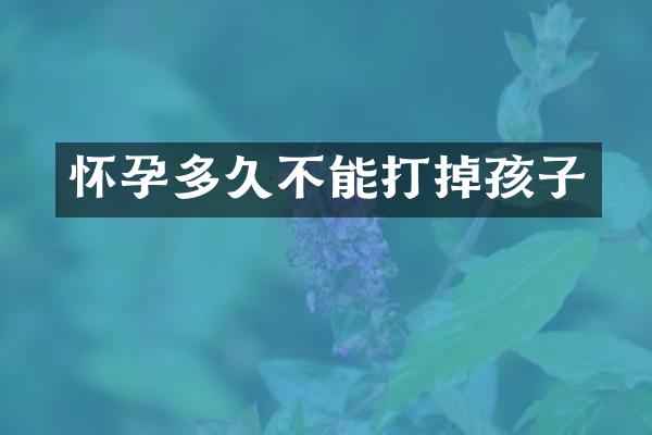 怀孕多久不能打掉孩子