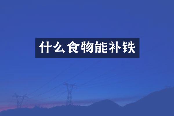 什么食物能补铁