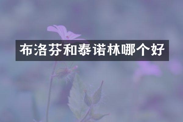 布洛芬和泰诺林哪个好