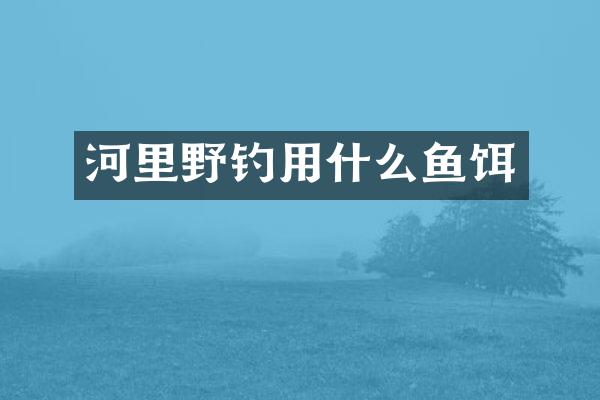 河里野钓用什么鱼饵