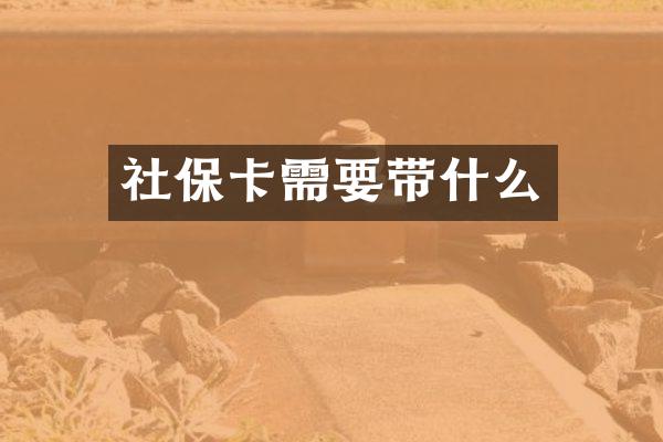 社保卡需要带什么