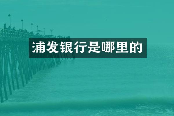 浦发银行是哪里的