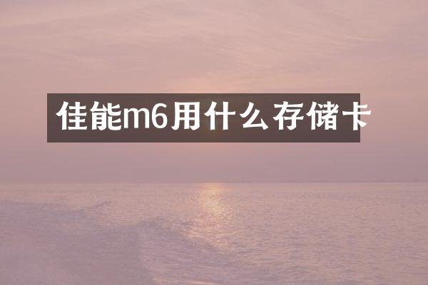 佳能m6用什么存储卡