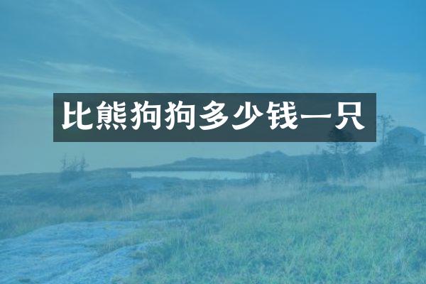 比熊狗狗多少钱一只