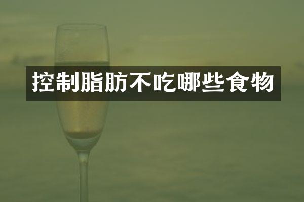 控制脂肪不吃哪些食物